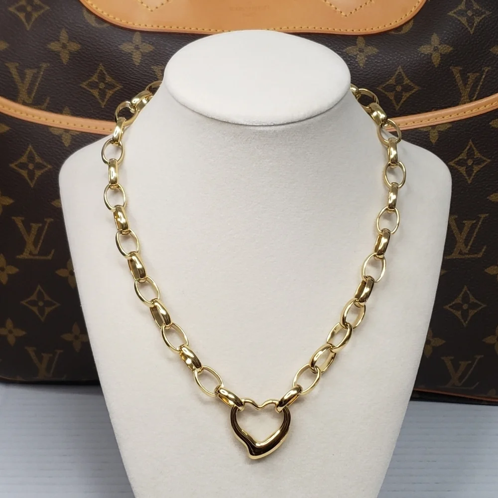 Authentic Louis Vuitton Padlock Gold Pendant W/ Fashion Geometry Stainless Steel - Picture 8 of 10